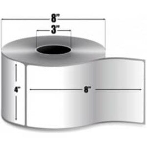 Zebra 4" x 8" Z-Perform 1500T Thermal Transfer Fanfold Labels, 10021228 (4 Stacks) - ZEB-10021228