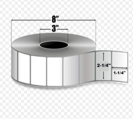 Zebra 2.25" x 1.25" Z-Perform 2000D Direct Thermal Labels, 10000297 (8 Rolls)