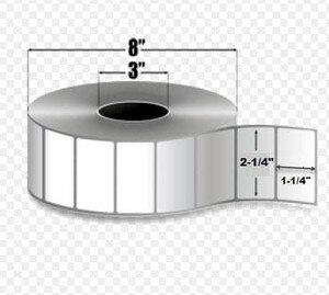 Zebra 2.25" x 1.25" Z-Perform 2000D Direct Thermal Labels, 10000297 (8 Rolls) - ZEB-10000297