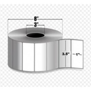 Zebra 3.5" x 1"Z-Perform 2000T Thermal Transfer Labels, 10010243 (4 Rolls) - ZEB-10010243