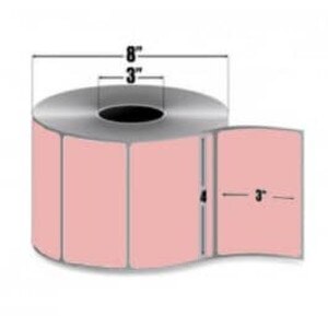 Zebra 4" x 3" Z-Perform 2000T Pink Thermal Transfer Labels, 10006209-3 (4 Rolls) - ZEB-10006209-3