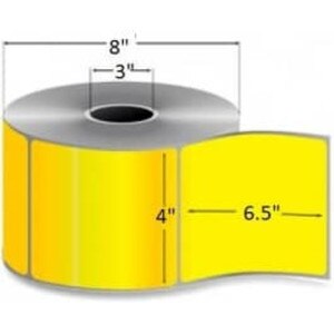 Zebra 4" x 6.5" Z-Perform 2000T Yellow Thermal Transfer Labels, 10005725-1 (4 Rolls) - ZEB-10005725-1