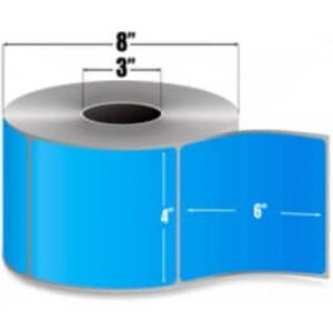 Zebra 4" x 6" Z-Perform 2000T Blue Thermal Transfer Labels, 10006208 (4 Rolls) - ZEB-10006208