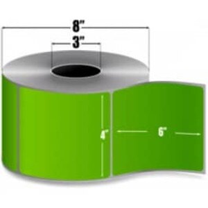 Zebra 4" x 6" Z-Perform 2000T Green Thermal Transfer Labels, 10006208-2 (4 Rolls) - ZEB-10006208-2