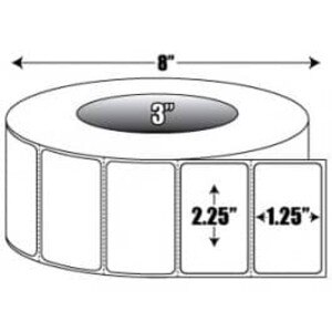 Zebra 2.25" x 1.25" Z-Select 4000D Direct Thermal Labels, 10002635 (8 Rolls) - ZEB-10002635