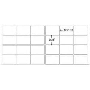 Zebra 0.5" x 0.25" Z-Ultimate 2000T 6-Across Thermal Transfer Labels, 10011969 (4 Rolls) - ZEB-10011969