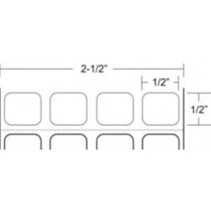 Zebra 0.5" x 0.5" Z-Ultimate 2000T 4-Across Thermal Transfer Labels, 10011971 (4 Rolls) - ZEB-10011971