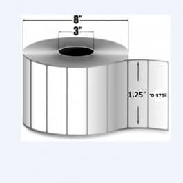 Zebra 1.25" 0.375" Z-Ultimate 2000T Thermal Transfer Labels, 10011978 (4 Rolls)