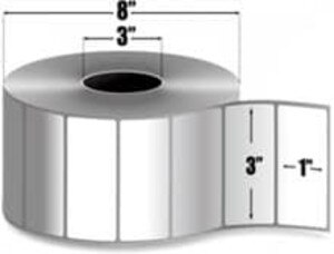 Zebra 3" x 1" Z-Ultimate 4000T High Tack Thermal Transfer Labels, 10014014 (4 Rolls) - ZEB-10014014