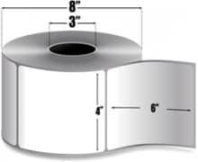 Zebra 4" x 6" Z-Ultimate 4000T High Tack Thermal Transfer Labels, 10008519 (4 Rolls)