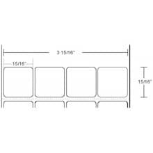 Zebra 0.9375" x 0.9375" Z-Xtreme 5000T 4-Across Thermal Transfer Labels, 10008404 (4 Rolls)