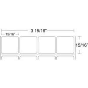 Zebra 0.9375" x 0.9375" Z-Xtreme 5000T Permanent Adhesive, Thermal Transfer Labels, 10018342 (4 Rolls) - ZEB-10018342